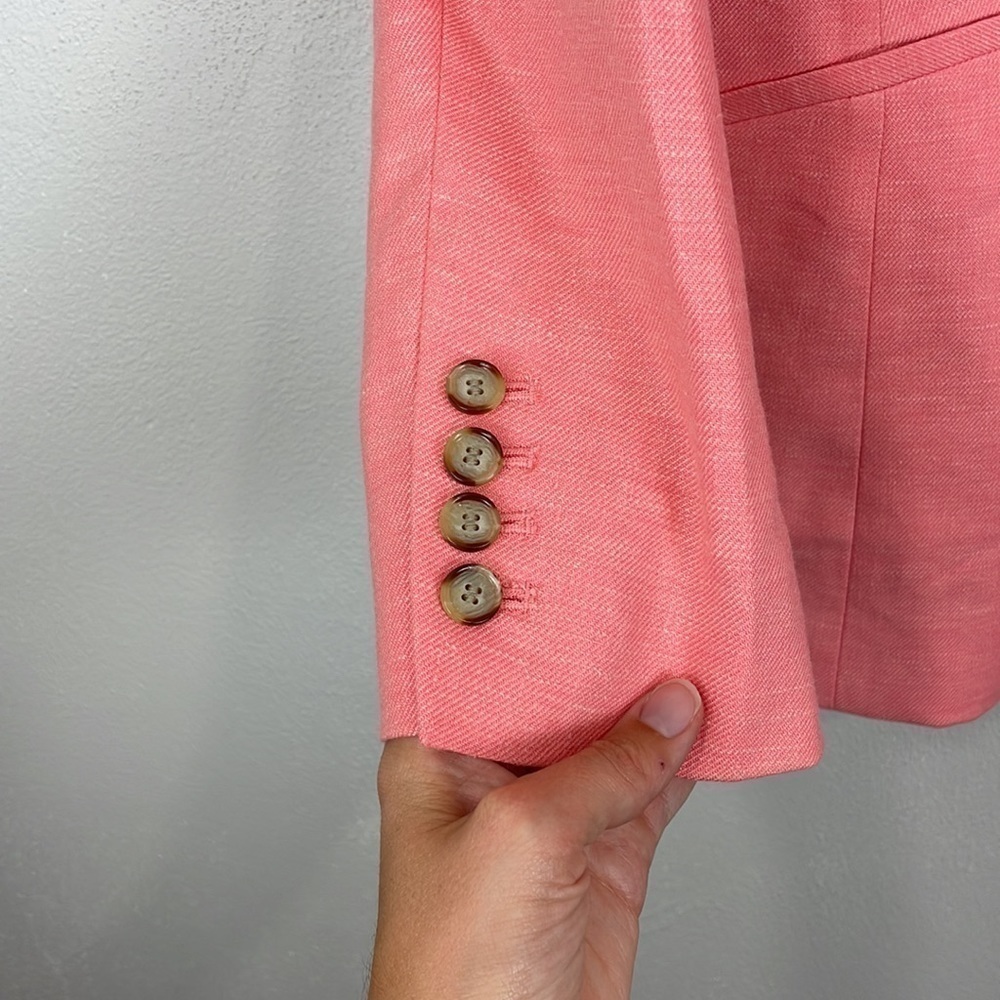 TALBOTS Sharkskin Linen Blend Blazer - Picture 6 of 11